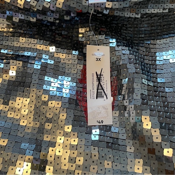 Joe Fresh Blingy Sequin Silver Women's Mini Dress NWT-Size 2X-Lined - Picture 8 of 9